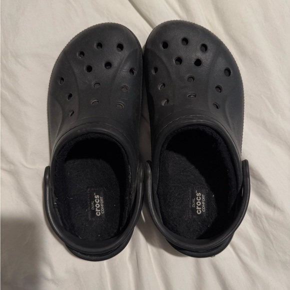 Black Fuzzy Crocs - Picture 1 of 3